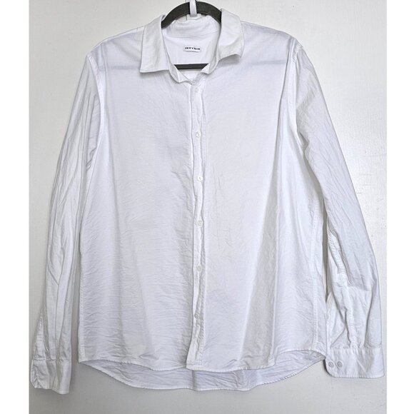 Son of a Tailor 100% Organic Cotton Long Sleeve Button Up, L, White - Picture 2 of 9